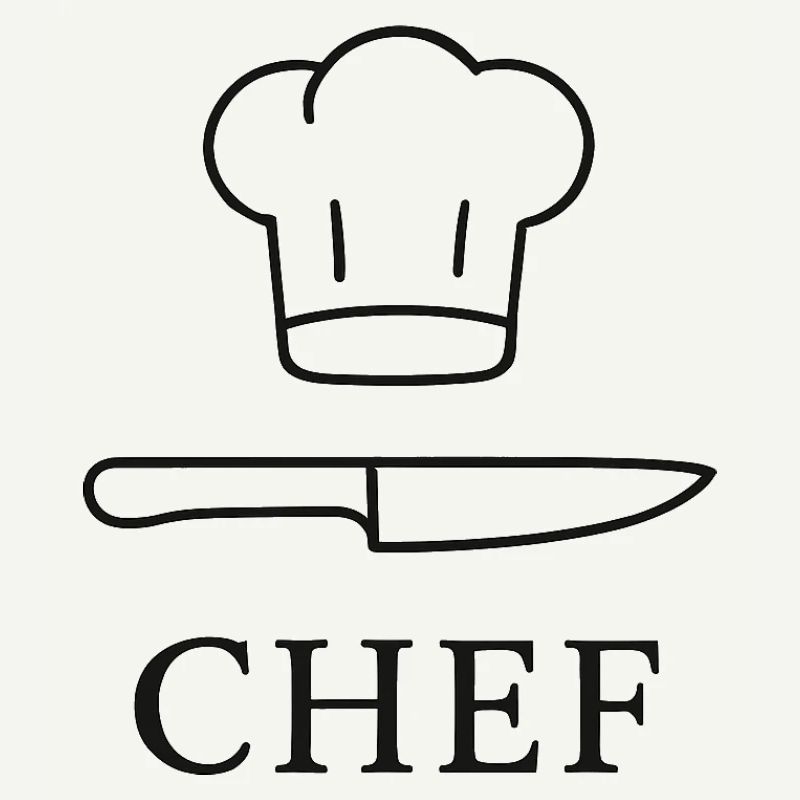 Icône de chef avec couteau