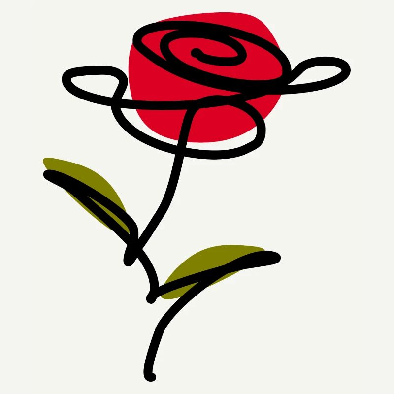Blume rot one line art Geschenk Muttertag