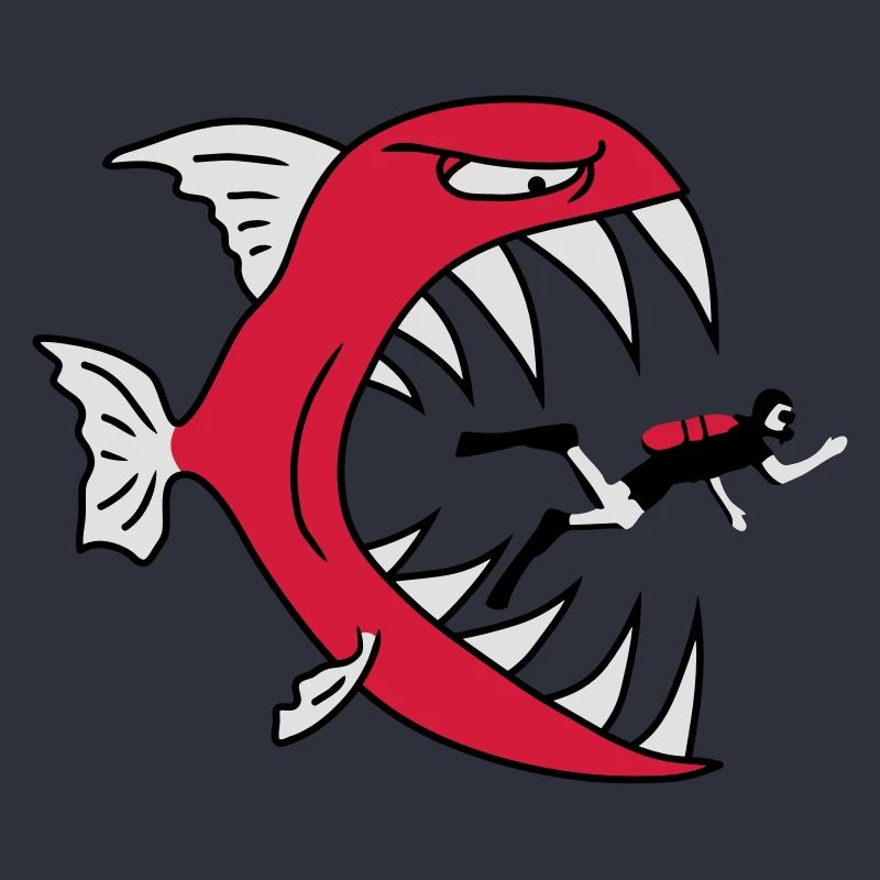 Monster Fish Eats Diver