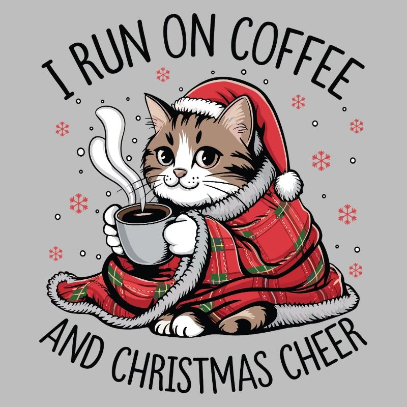 Kätzchen-Weihnachtskaffee und Freude