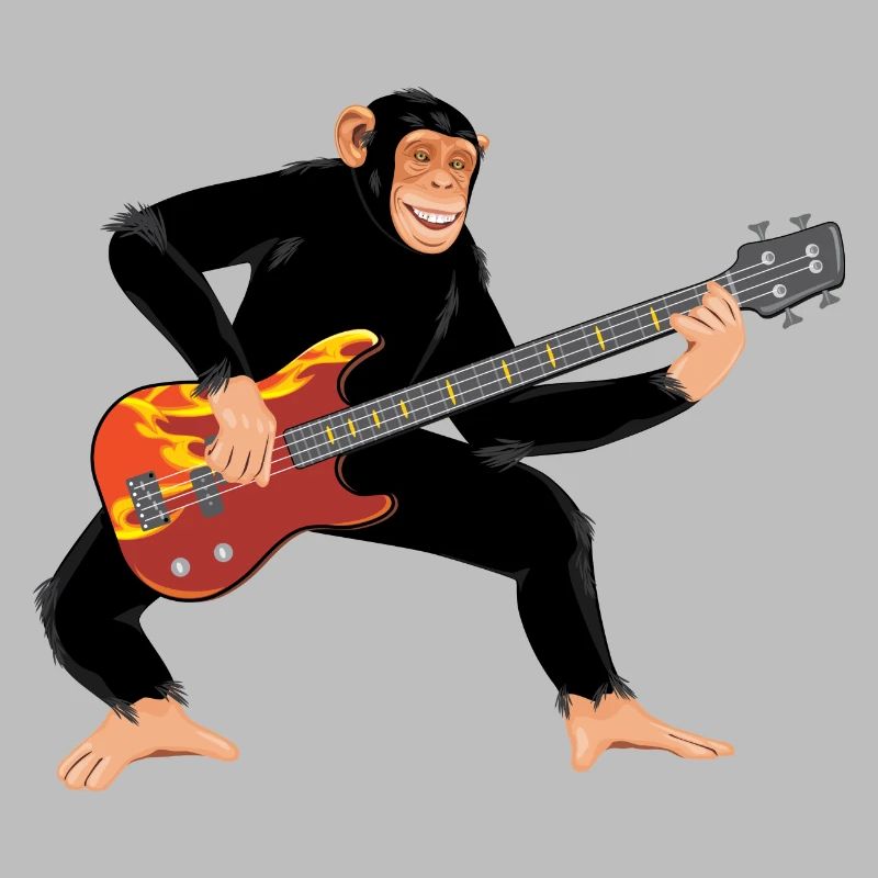 Affe mit E-Bass