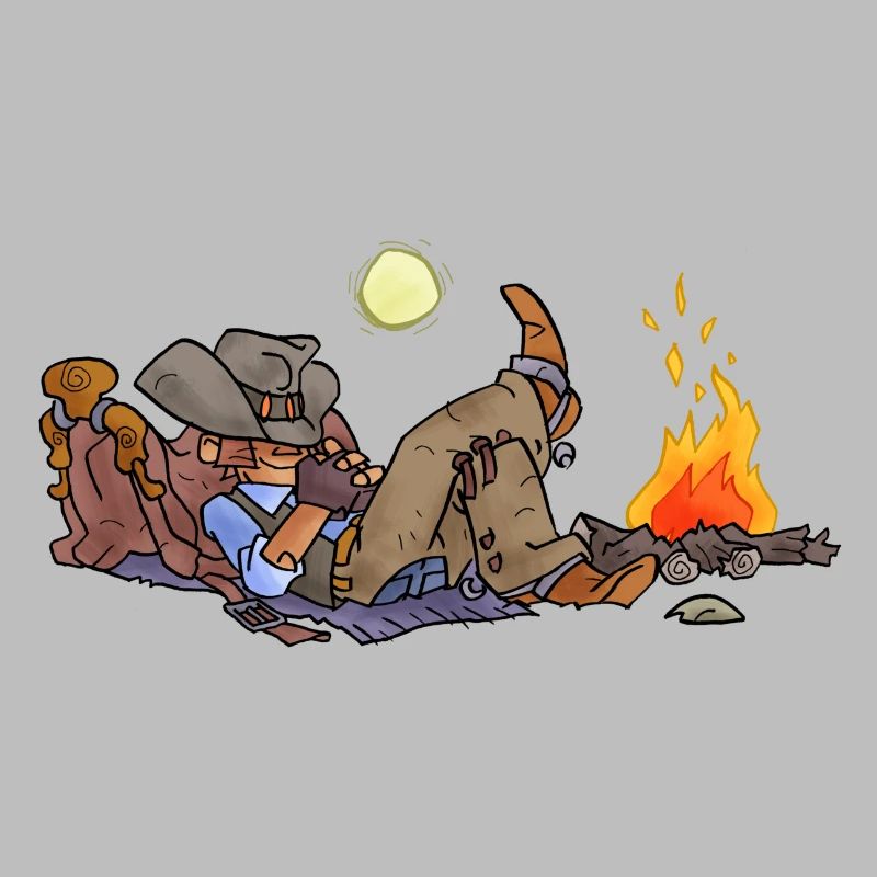 Cowboys - hält ein Nickerchen
