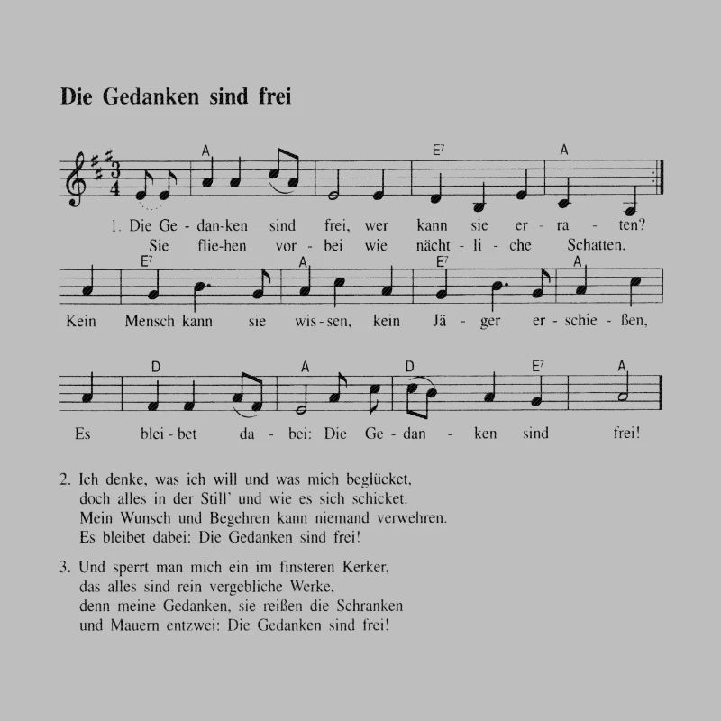 die Gedanken sind frei + schwarz