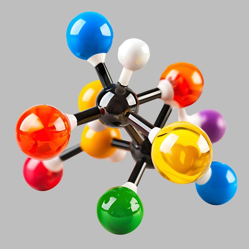 Modèle de structure moléculaire coloré