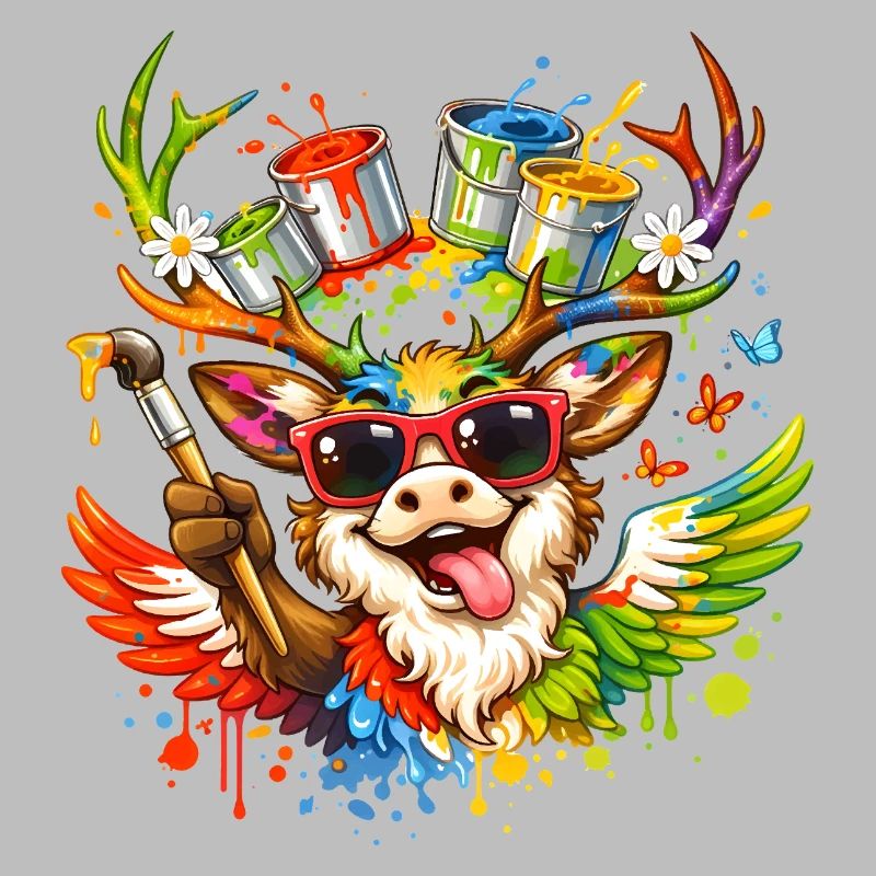 Creative Deer Art Illustration