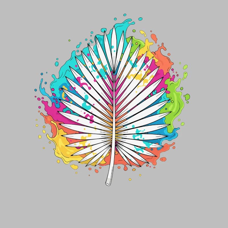 Bunte Palmenfächer Farbexplosion