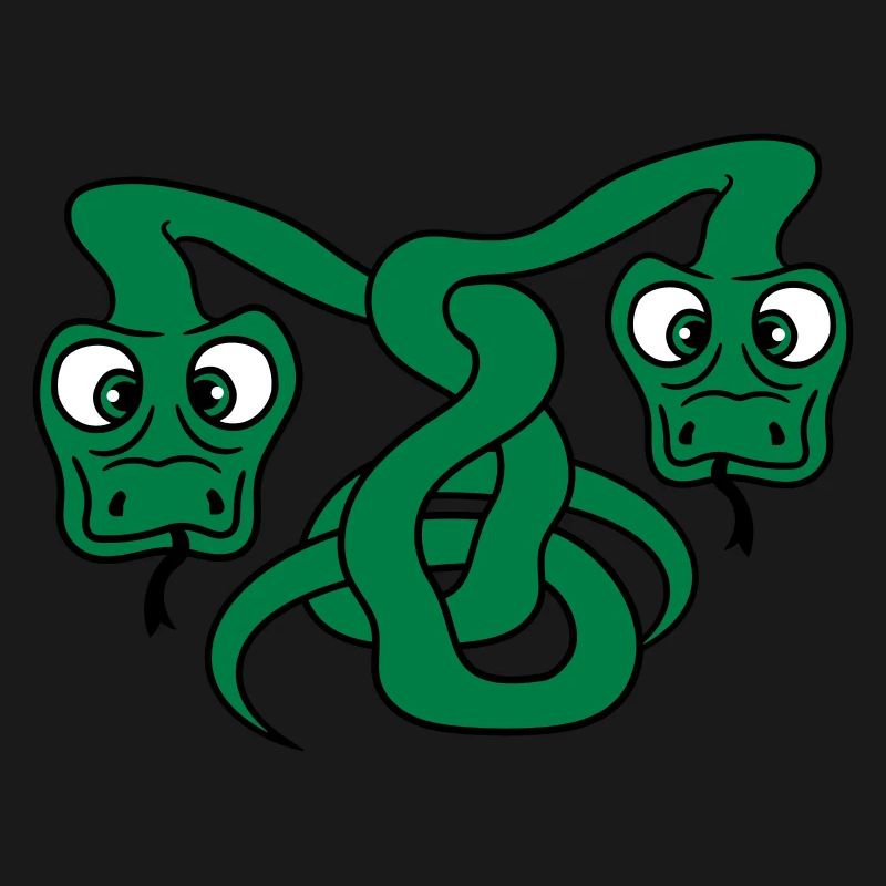 2 drôle de long serpents de dessins animés comique