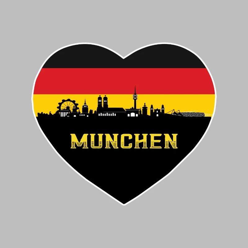 Munich Germany Skyline München German Flag