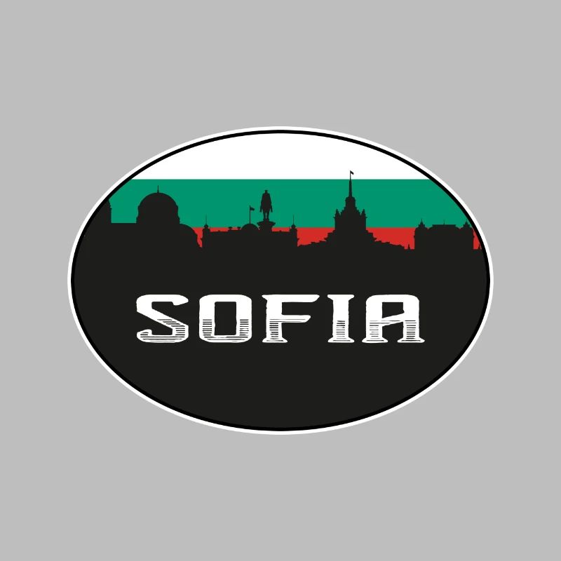 Sofia Bulgarie Skyline Silhouette Drapeau bulgare T