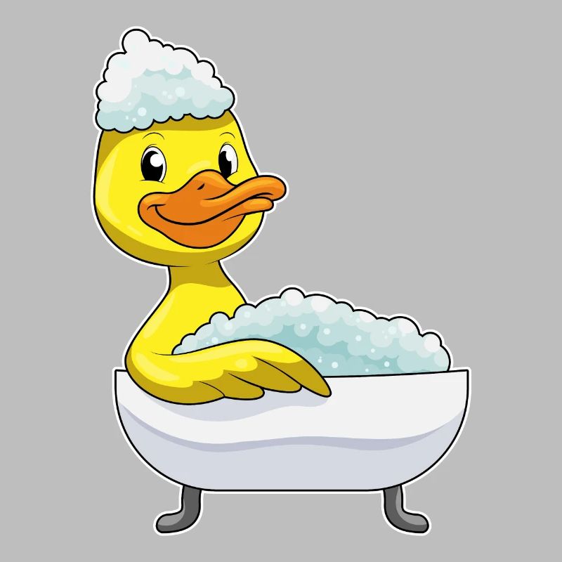 Bain de canard avec baignoire et mousse