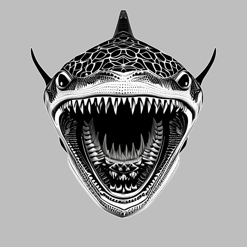 Great shark with open mouth