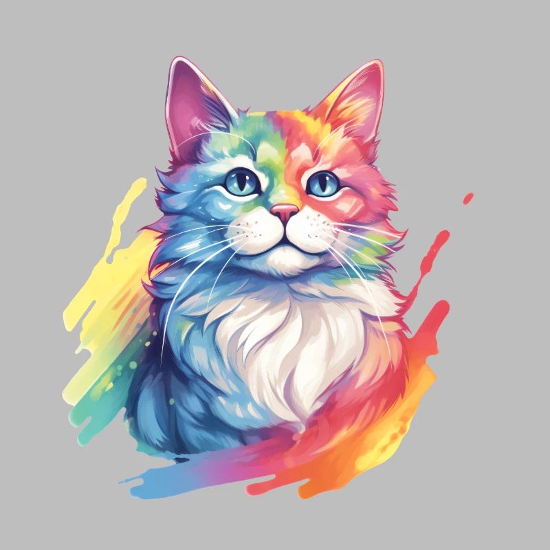 Rainbow Cat – Malerische Regenbogen-Katze
