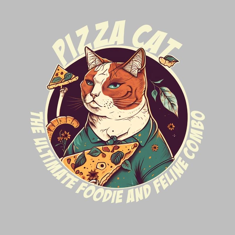 Chat avec des tranches de pizza