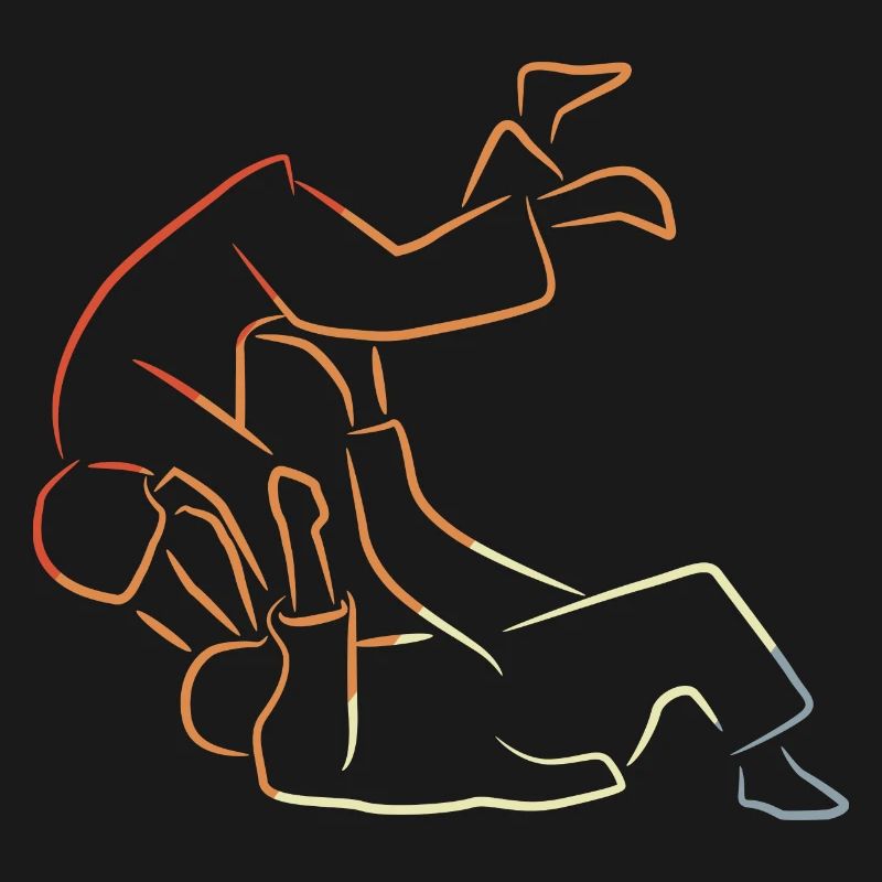 Dessin de combattant de judo
