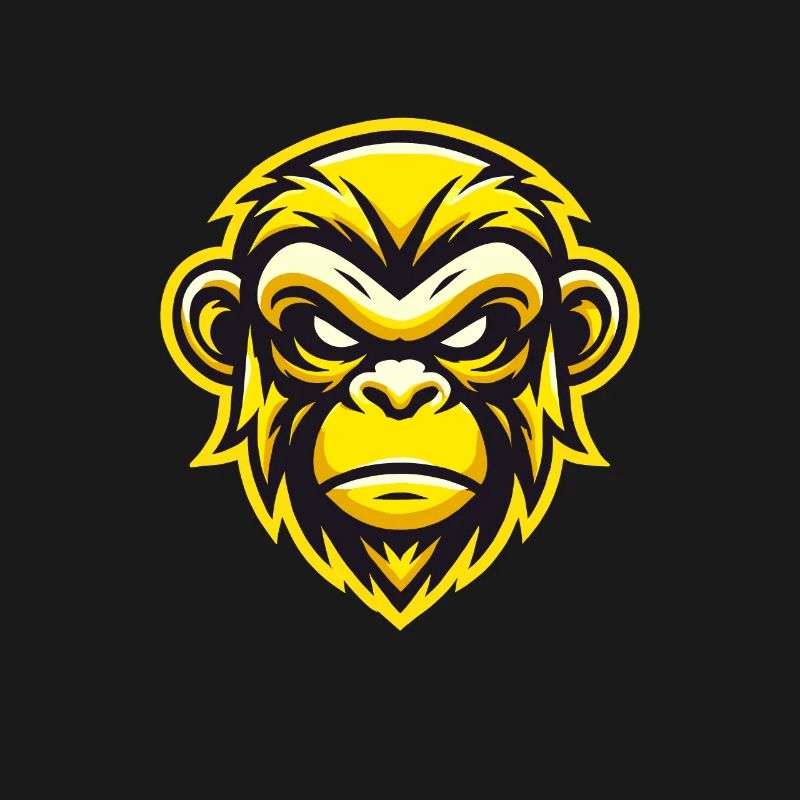 Conception de visage de singe féroce jaune