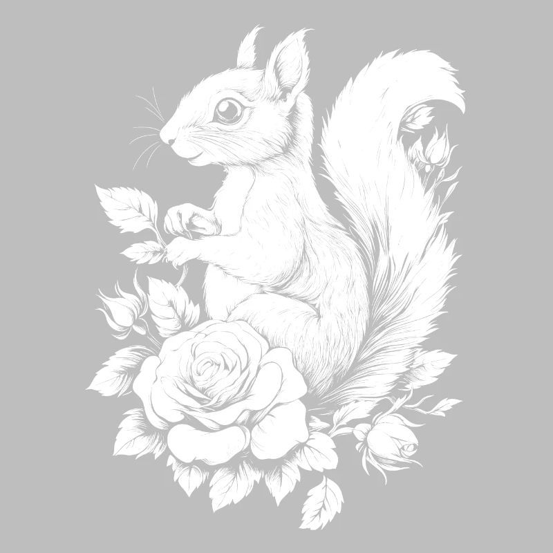 Eichhörnchen Blumen Rose Ästhetik Hörnchen
