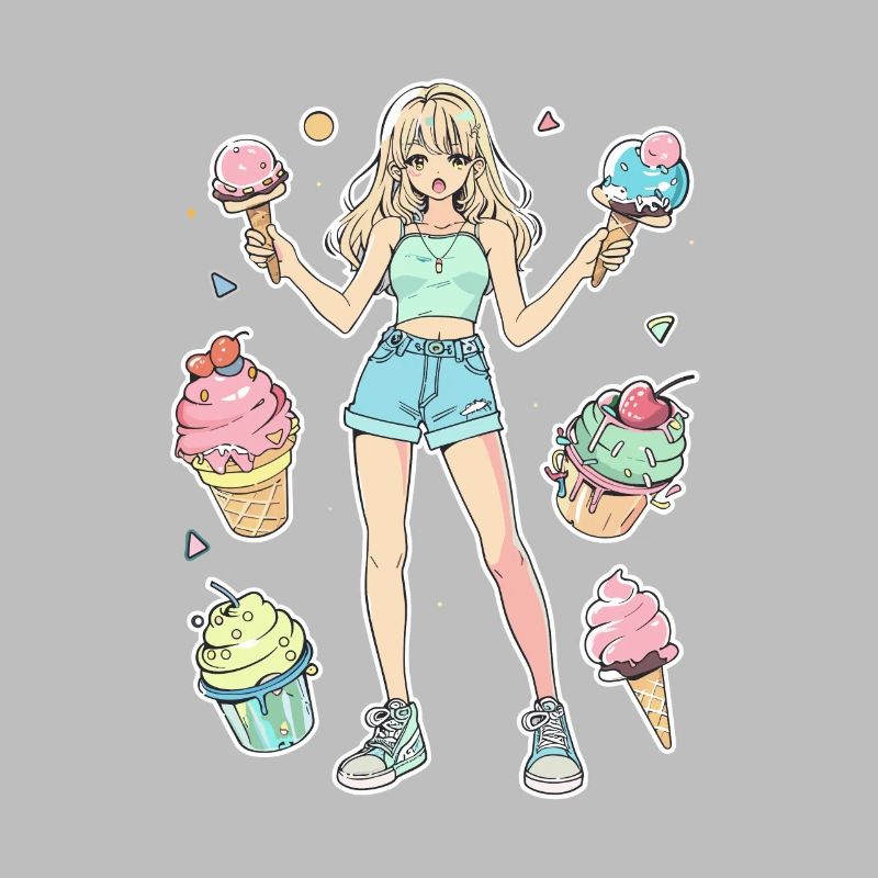 Fille de crème glacée