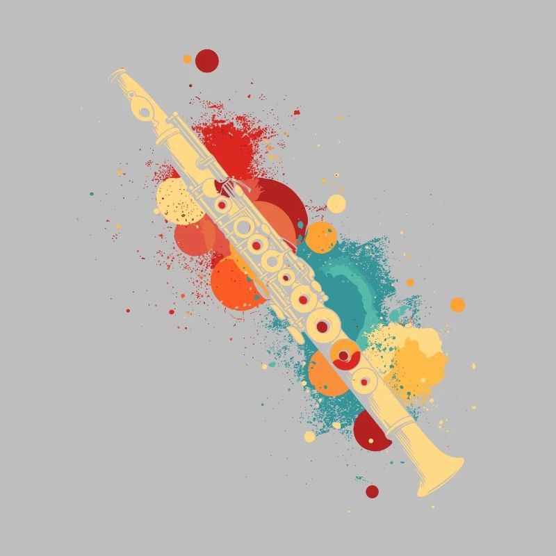 Flûte éclaboussée de couleur