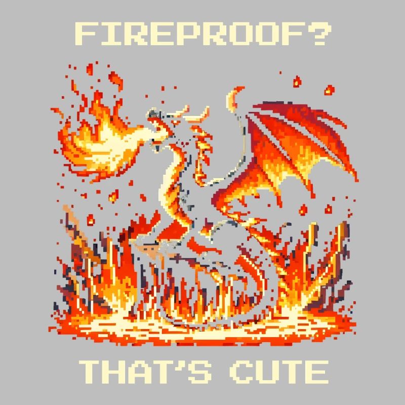 Fireproof? Cute. | Fantasy Dragon Pixel Art