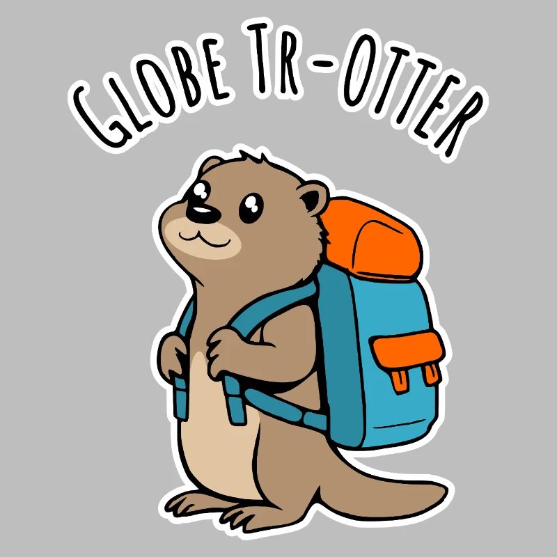Ein Backpacker Otter auf Reisen ein Globe Tr-Otter