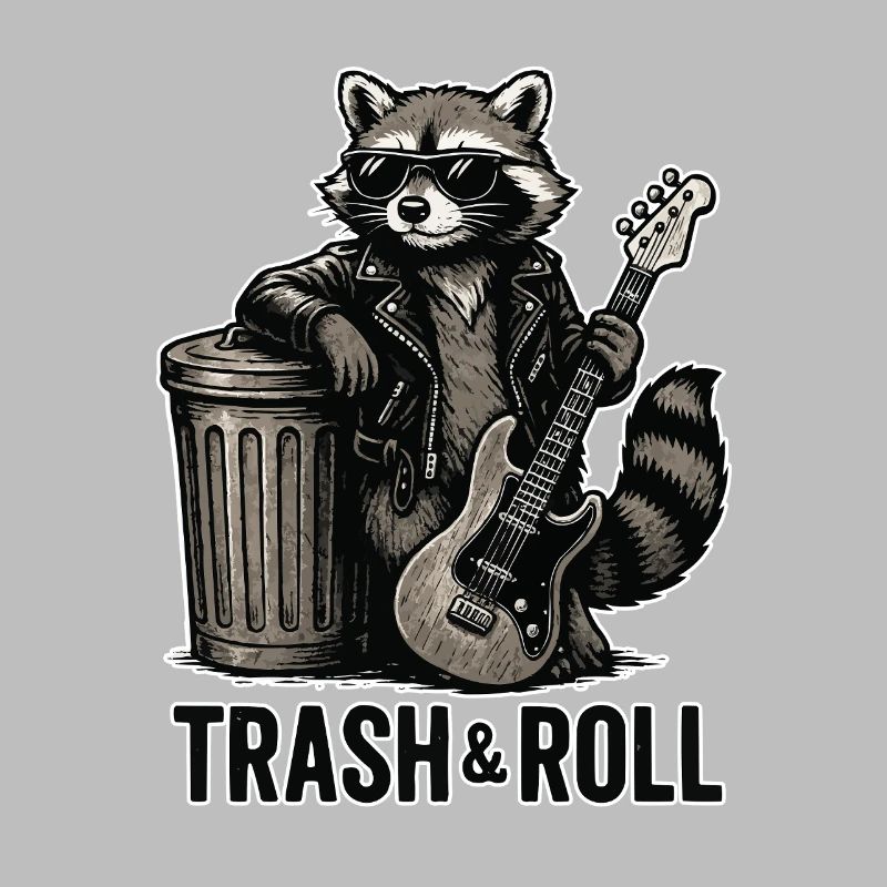 Trash & Roll Waschbär mit Gitarre