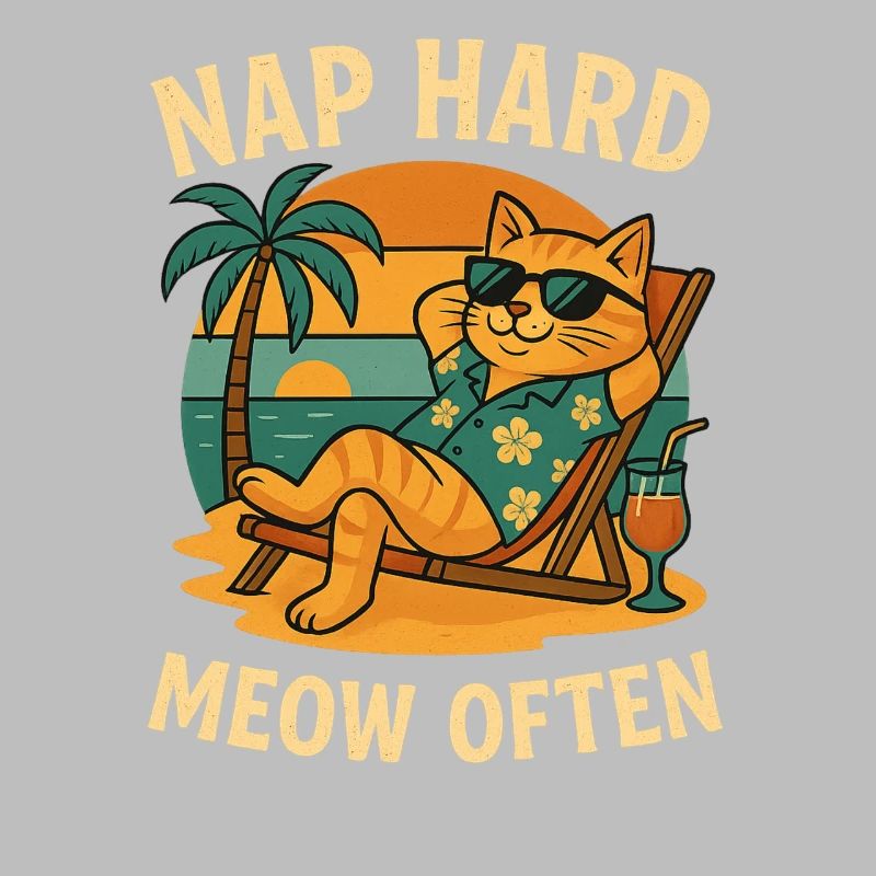 Chat fait une sieste de plage difficile souvent