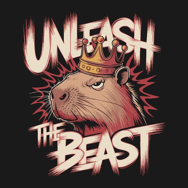 Capybara King Unleash the Beast Design