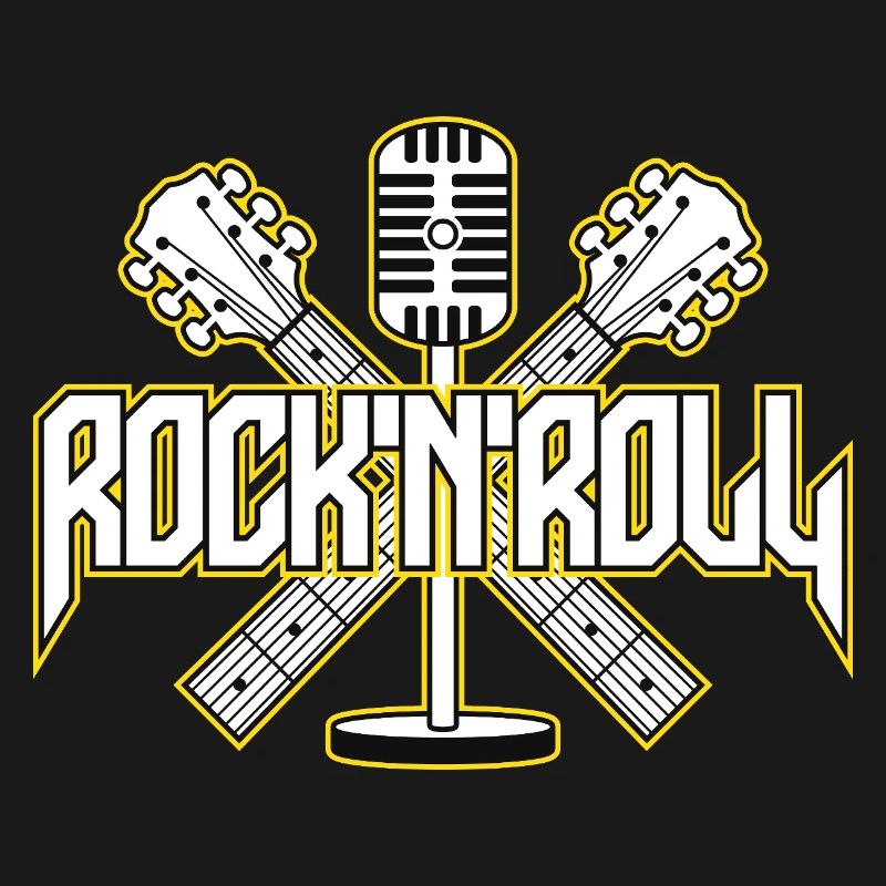 RocknRoll Crest avec guitares et micro