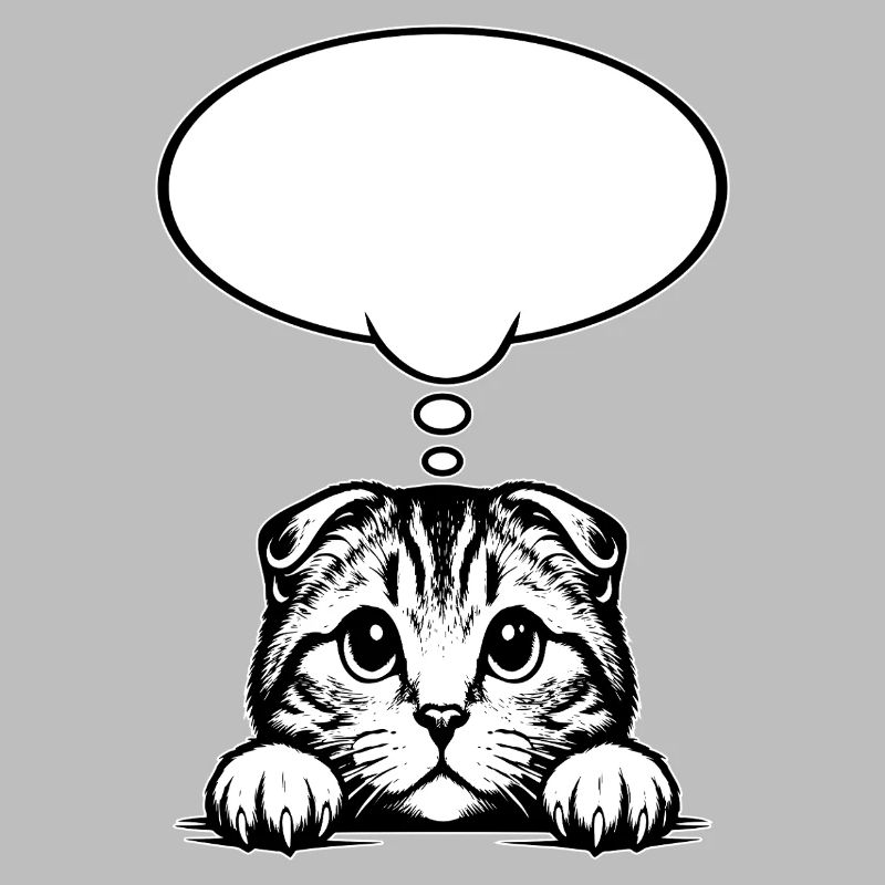 Bulle de dialogue du chat à oreilles pliées écossais