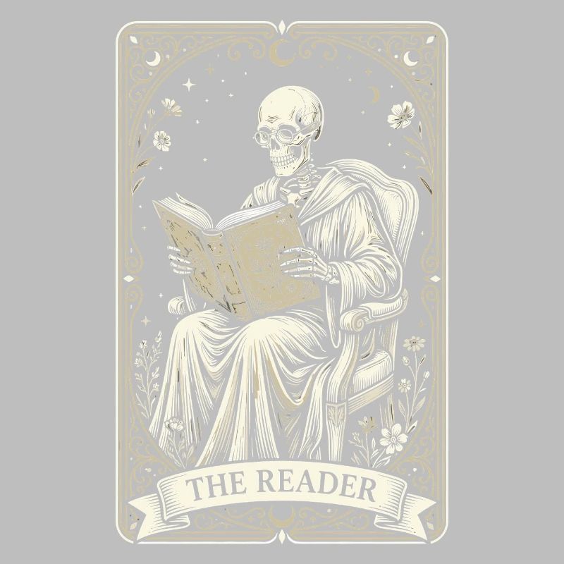 Gothic Skeleton Reader Vintage Floral