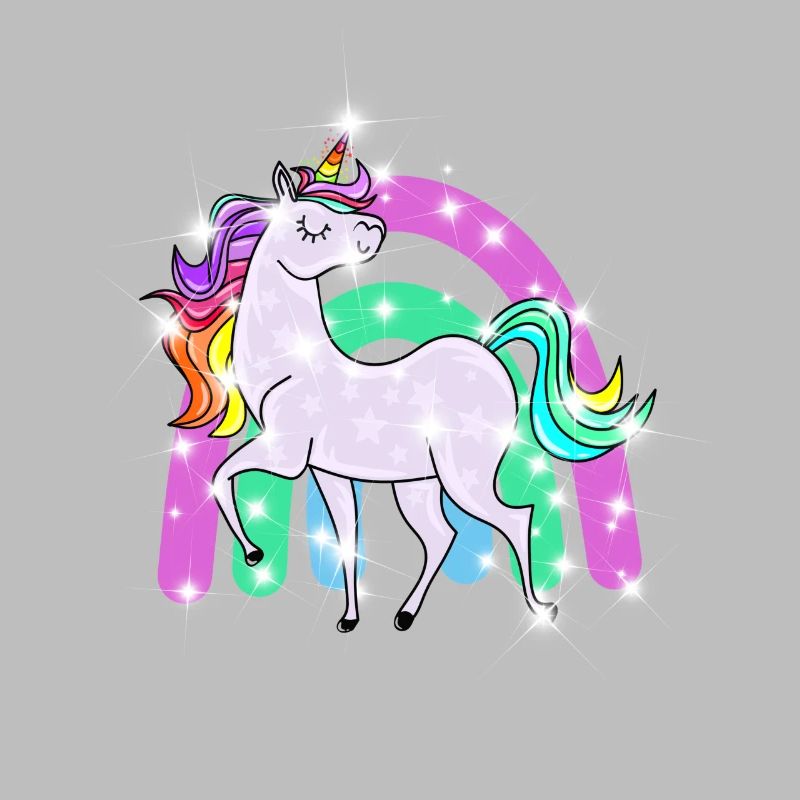 funkelndes Einhorn mit Regenbogen