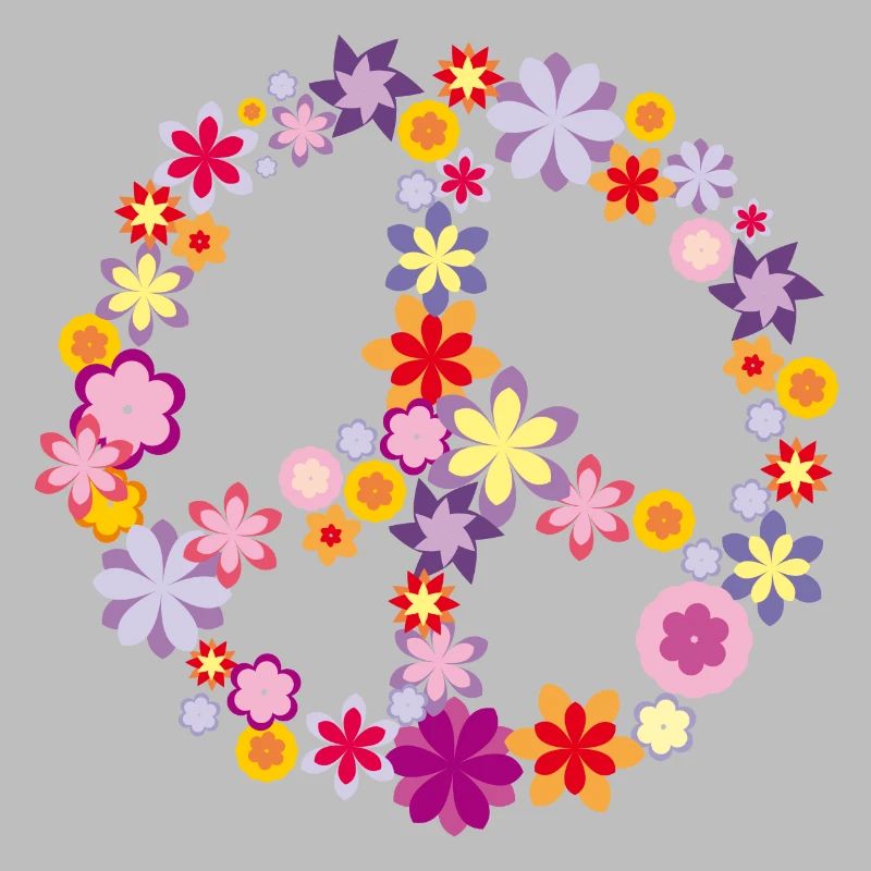 Frieden/Peace Symbol mit Blumen