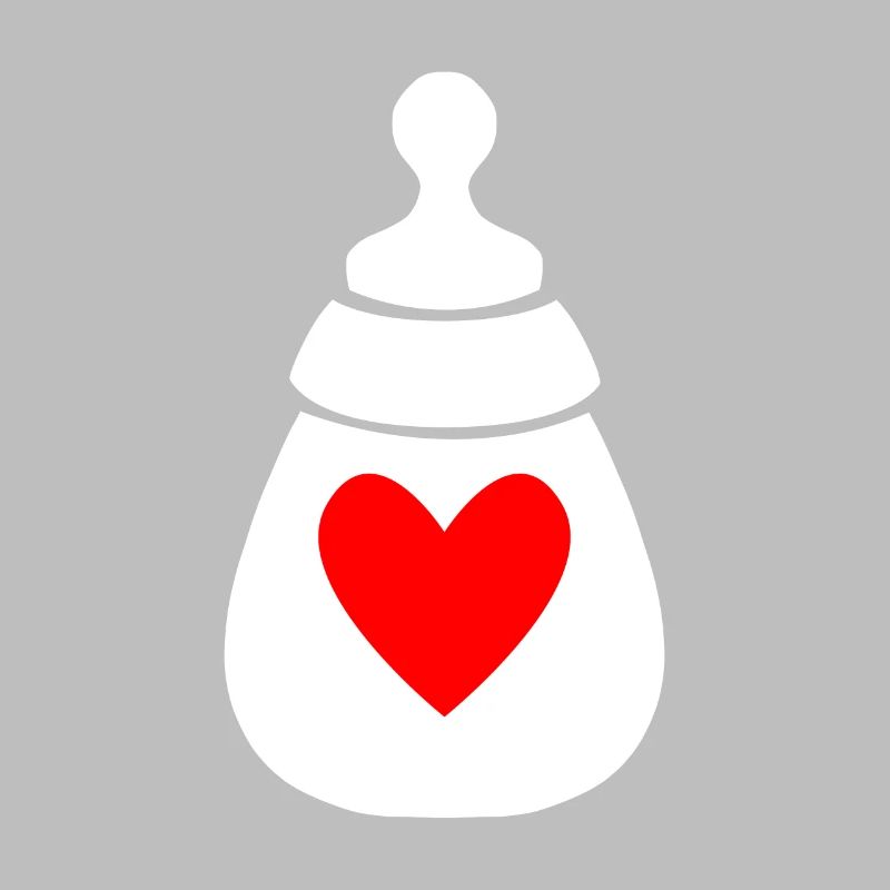 Milk bottle with heart