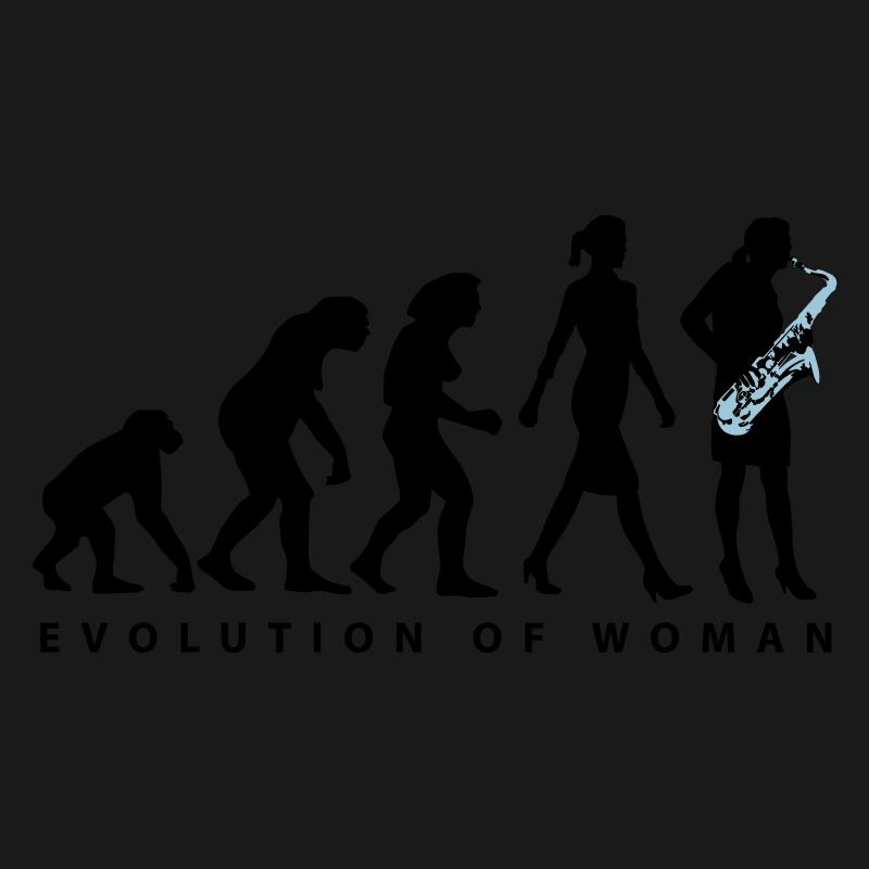 Evolution der Frau Saxophon Spielerin
