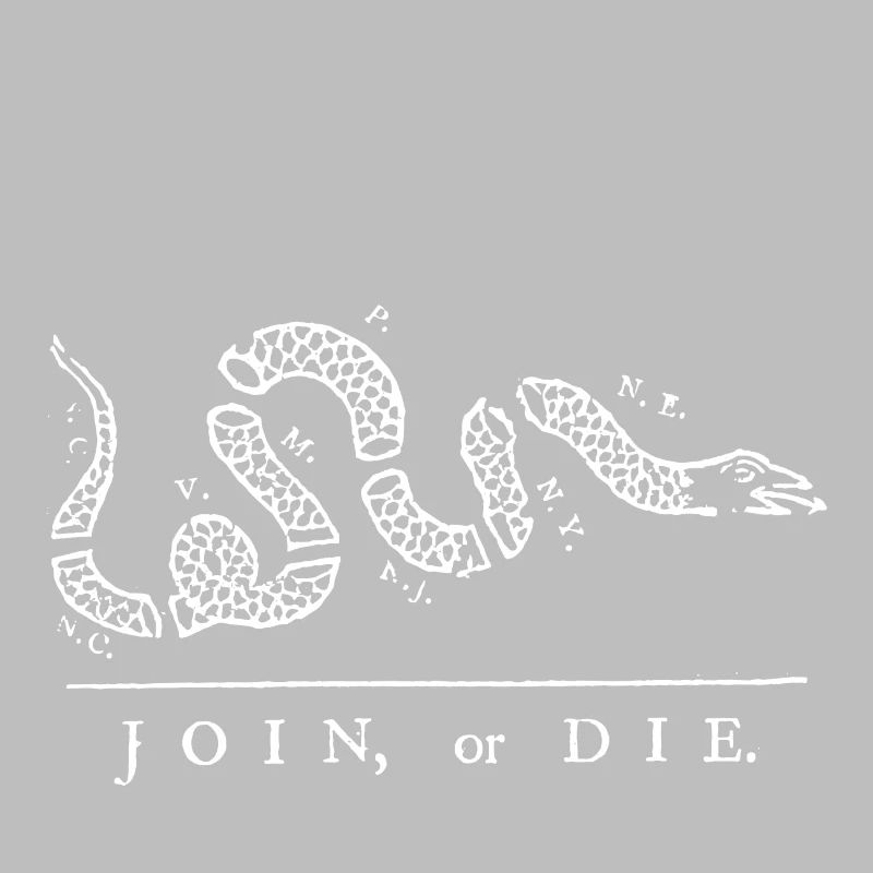 Gadsden alte Flagge beitreten oder die franklinwhite