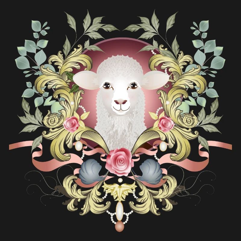 enchanting Easter lamb in a lavishly decorated frame