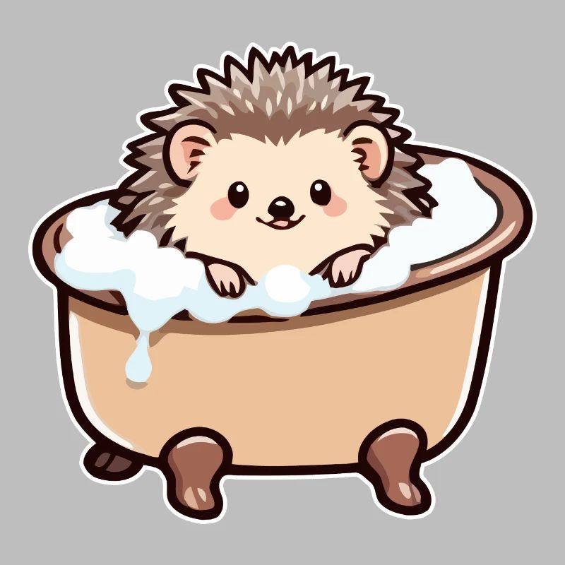 Hérisson mignon dans la baignoire