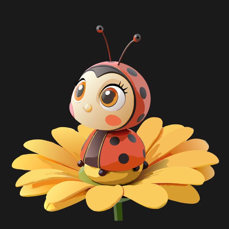 Süßer Marienkäfer auf einer Blume