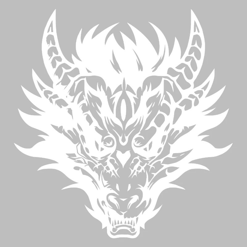 Conception complexe de masque de dragon tribal