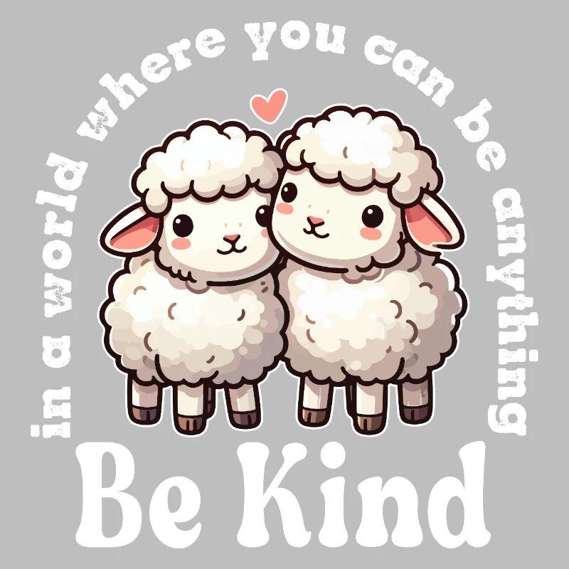 Two Cute Sheep Be Kind