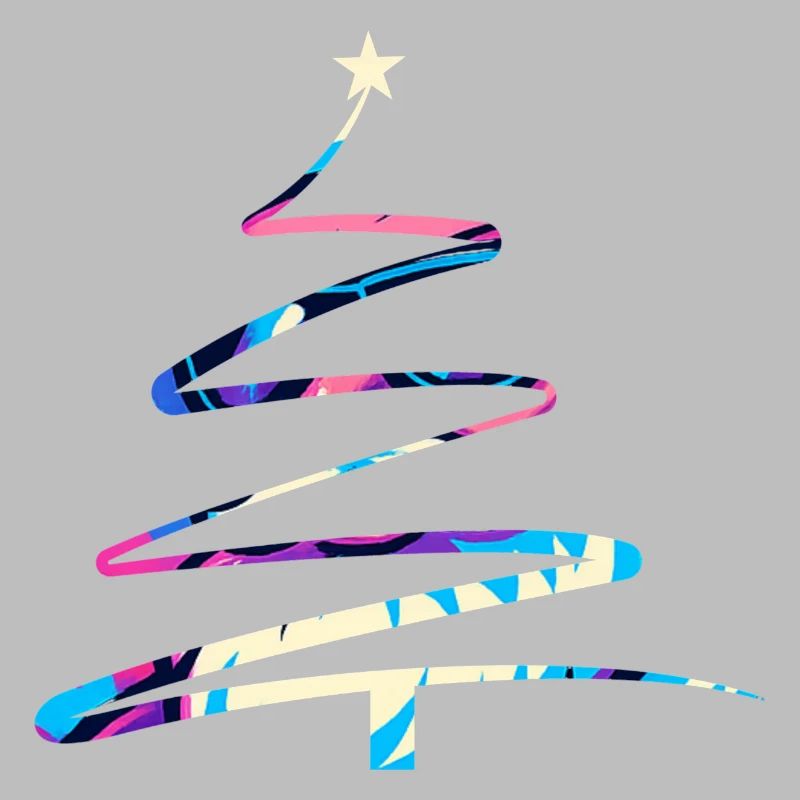 Weihnachtsbaum One-Line Design – Modern & Bunt