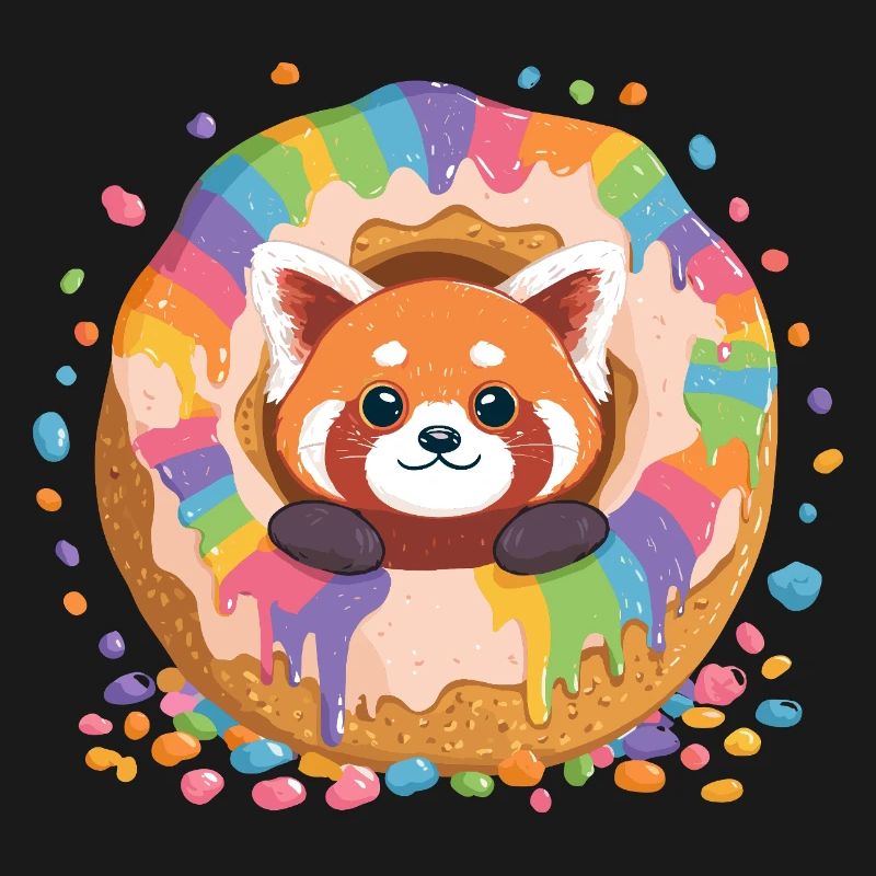 Donut Panda Rainbow