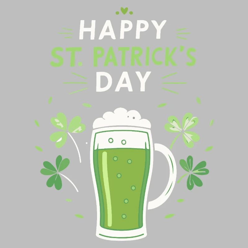 Verre vert Saint-Patrick et trèfles