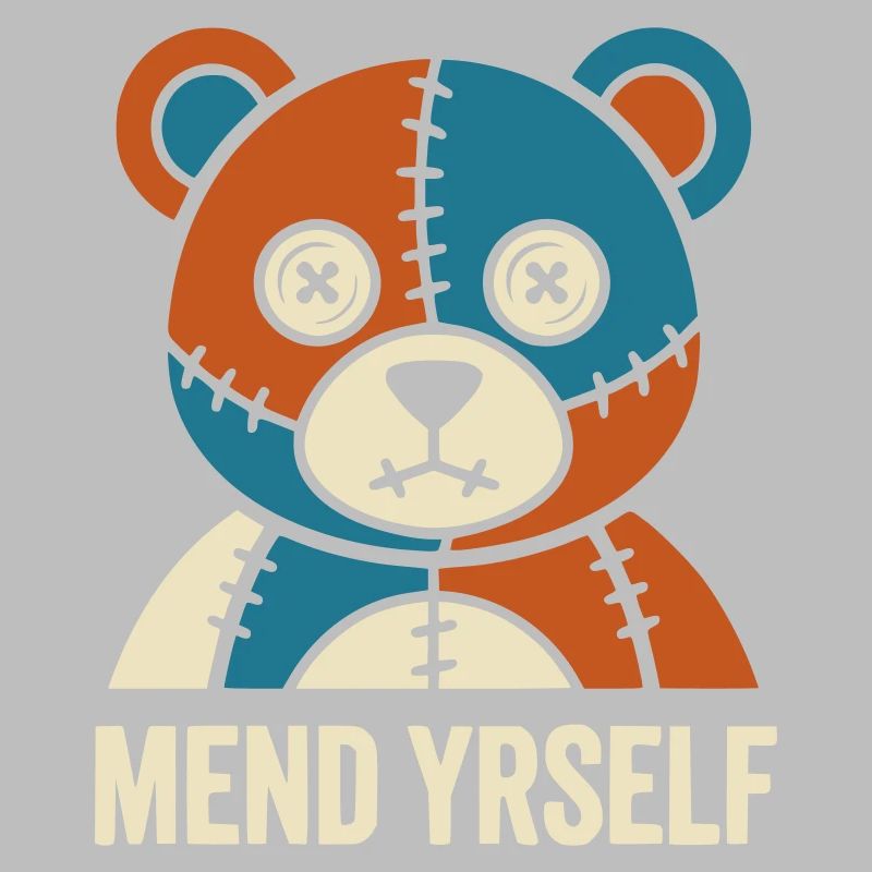 Patchwork Bear : points de suture et contraste