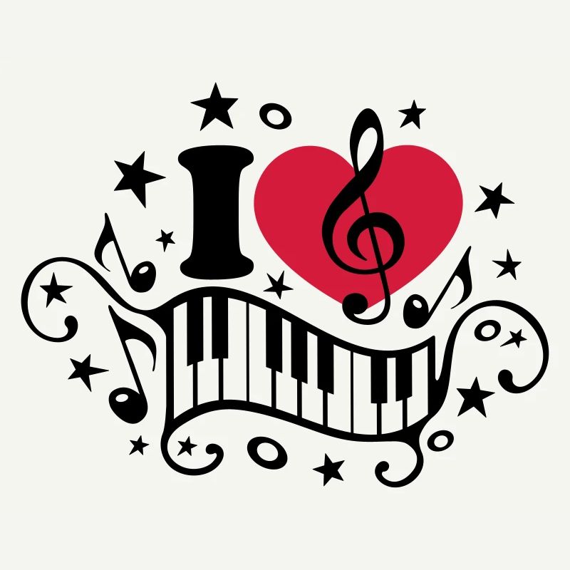 Musique I love coeur note piano classique chœur