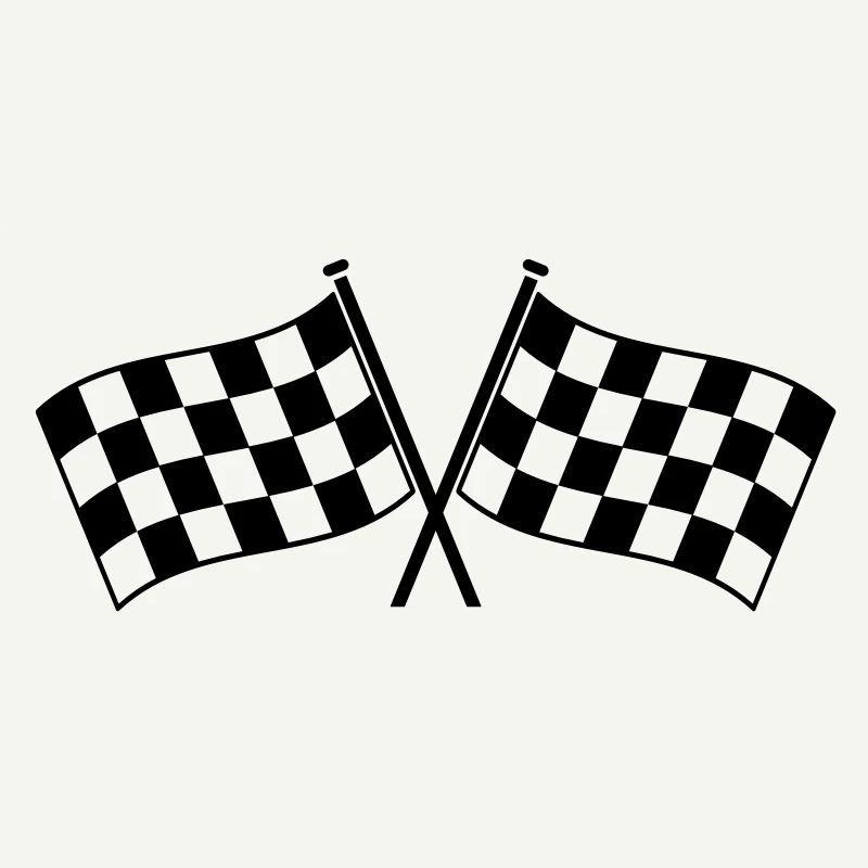 Deux drapeaux à damier vainqueur de la course