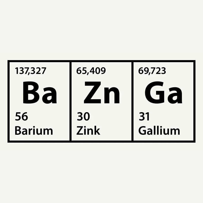 Periodensystem BaZnGa Nerd Geek Big Bang Urknall