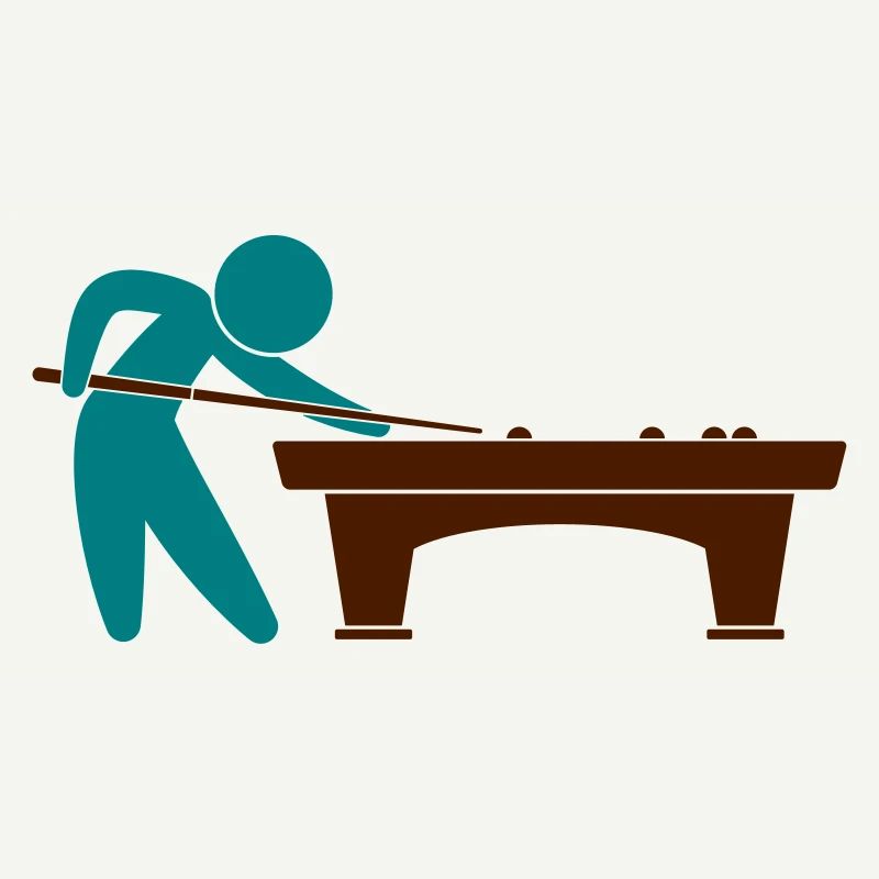 A pool player is on the pool table