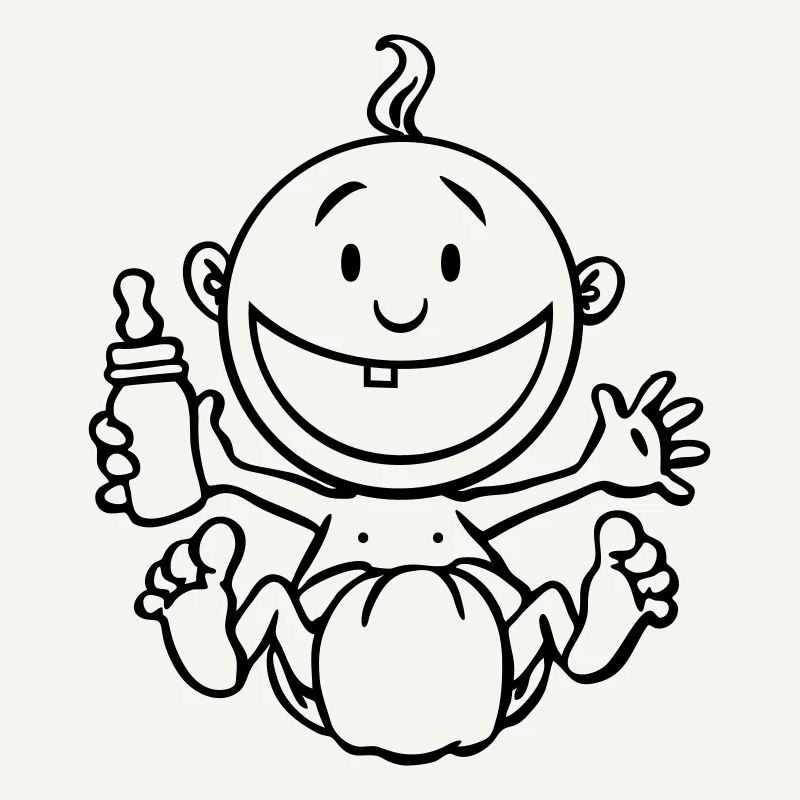 Le bébé rit.