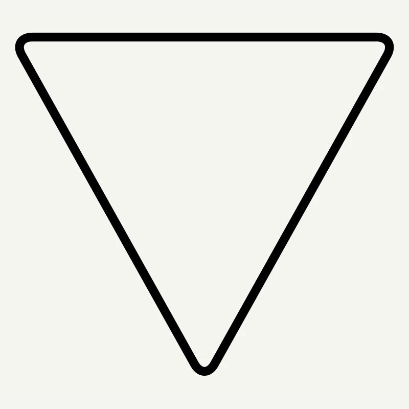 Triangle with rounded corners as a warning sign